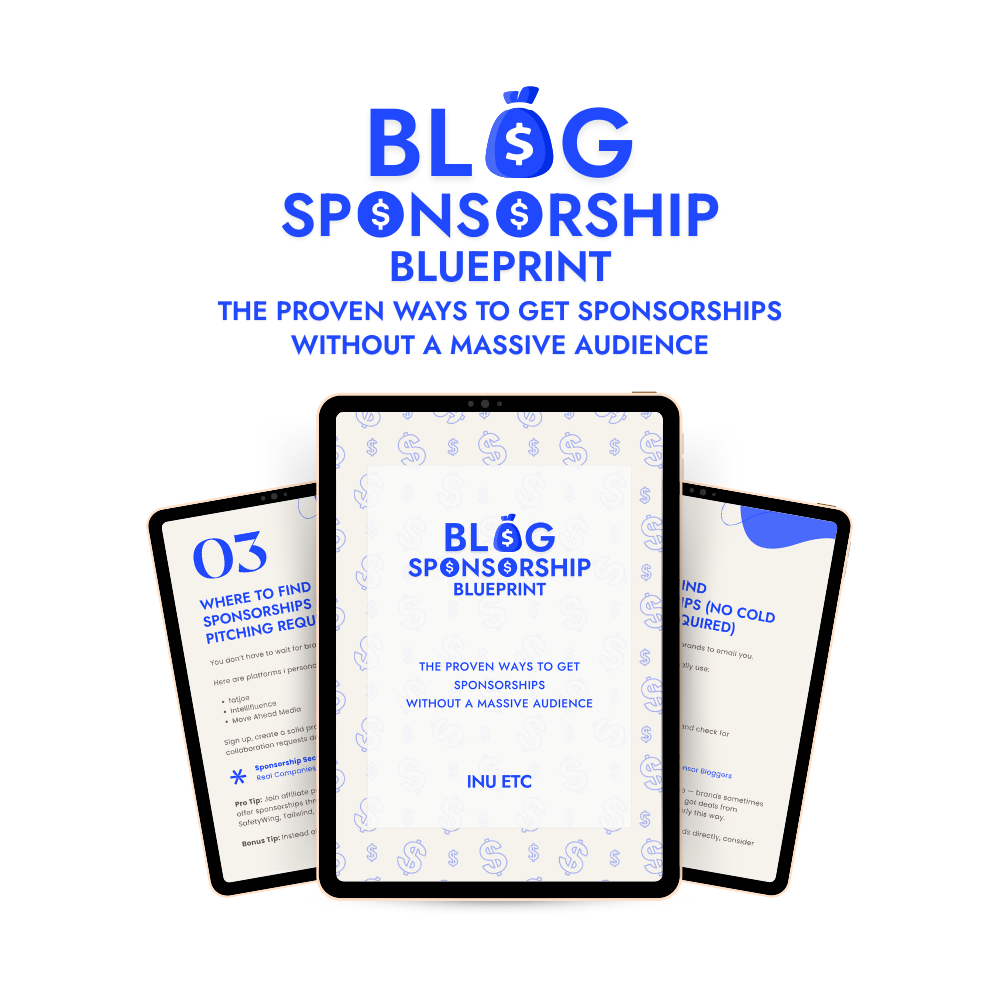 Blog Sponsorship Blueprint Free Course - Inu Etc